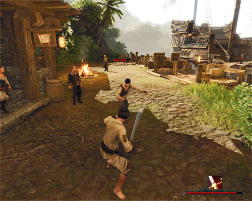 The other pirates won't meddle in your affairs - you're free to beat the pants off of Hank. - Settling the Score with Hank - Tacarigua - Quests - Risen 2: Dark Waters - Game Guide and Walkthrough