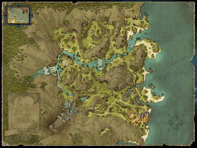 In Puerto Isabella's docks you can find Sophia [#1], the wife of Miguel [#2] who is the owner of a nearby warehouse - A Good First Impression! - The Sword Coast - Quests - Risen 2: Dark Waters - Game Guide and Walkthrough