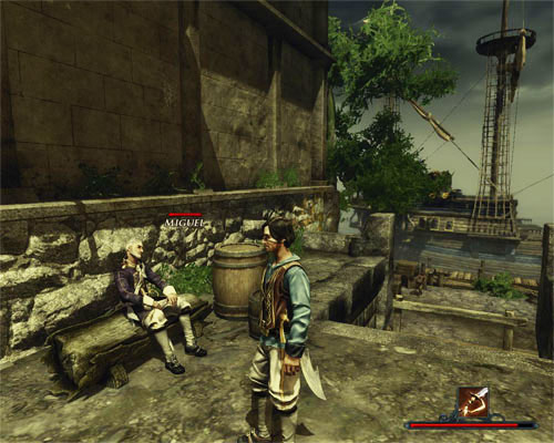 Miguel is the supervisor of the warehouse - he usually sits on a bench in front the building. - Cargo Crates for Miguel - The Sword Coast - Quests - Risen 2: Dark Waters - Game Guide and Walkthrough
