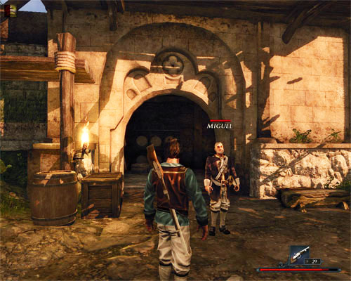 Miguel will gladly tell you about the ship's fate. - Where Is Crow's Ship? - The Sword Coast - Quests - Risen 2: Dark Waters - Game Guide and Walkthrough