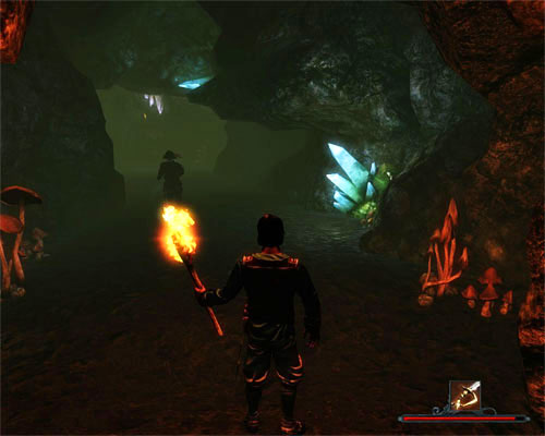 The pirate won't be too happy about your desire to explore the cave, but will lead you through it anyway. - Crow's Ship - The Sword Coast - Quests - Risen 2: Dark Waters - Game Guide and Walkthrough