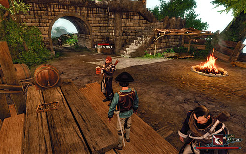 Venturo and his inseparable beverage - doesn't matter if it's day or night! - The Third Crew Member - The Sword Coast - Quests - Risen 2: Dark Waters - Game Guide and Walkthrough