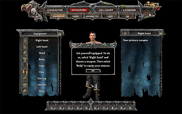 Before you leave the captains cabin, it would be wise to equip all the items youve just collected - Ready for the Island - Main quests - Crab Coast - Risen 3: Titan Lords - Game Guide and Walkthrough