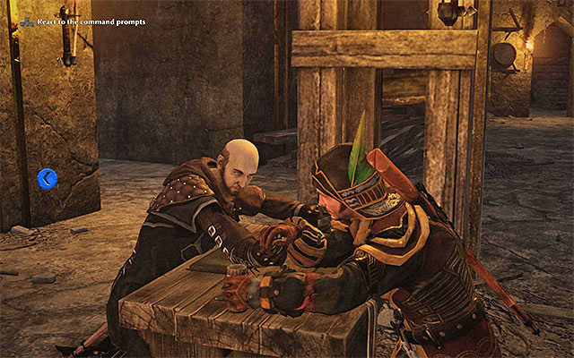 Press the buttons in accordance to the icons displayed on the screen. - The Muscle Man - Side Quests - Calador - Risen 3: Titan Lords - Game Guide and Walkthrough