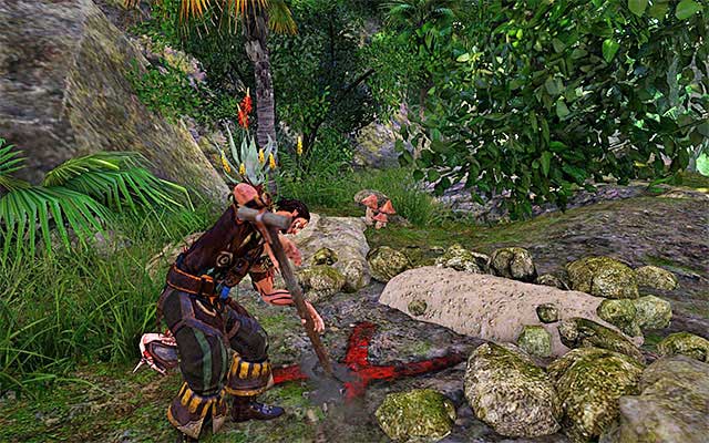 The treasure hiding spot can be recognized by a huge X mark painted on the ground, as shown at the picture above - The Lost Treasure - Side Quests - Kila - Risen 3: Titan Lords - Game Guide and Walkthrough