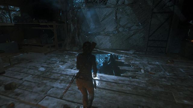 After a longer fire exchange, one of the opponents will make a hole in the floor, after he drops dead - Rise of the Tomb Raider: Fight through the Trinity base, walkthrough - Get Out of Dodge - Rise of the Tomb Raider Guide