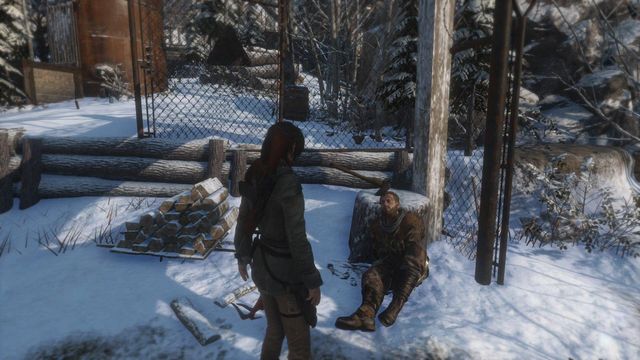 Right after that, you encounter a wounded remnant, who offers a mission to clear a nearby cave of wolves, thanks to which locals can hide there - Rise of the Tomb Raider: Reach the copper mill, walkthrough - Alone Again - Rise of the Tomb Raider Guide