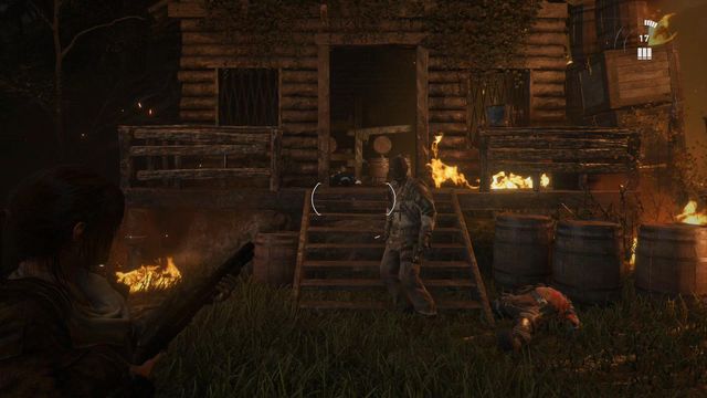 Once you free Jacob, you receive a shotgun - Rise of the Tomb Raider: Help defend the village against the attack, walkthrough - Prepare for Battle - Rise of the Tomb Raider Guide