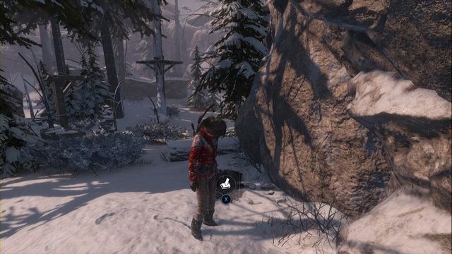 Buried at the stone wall, close to the Monolith - Rise of the Tomb Raider: Survival Caches, Siberian Wilderness secrets, location - Siberian Wilderness - Rise of the Tomb Raider Guide