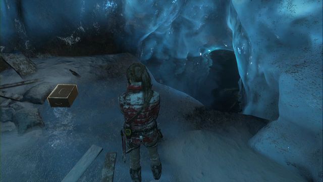 While swimming towards the camp, dive into the recess on your right - Rise of the Tomb Raider: Relics, Glacial Caverns secrets, location, tips - Glacial Caverns - Rise of the Tomb Raider Guide