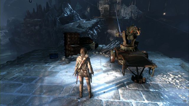 At the back of the biggest chamber, in the mine at the destroyed cannon with the rope aimed at the gate at the other side - Rise of the Tomb Raider: Documents, Abandoned Mine secrets, locations, tips - Abandoned Mine - Rise of the Tomb Raider Guide
