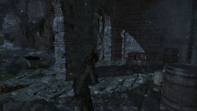 Out in the yard, right after you enter through the gate that is barred with an obstacle - Rise of the Tomb Raider: Chests, murals, The Acropolis secrets, locations, tips - The Acropolis - Rise of the Tomb Raider Guide