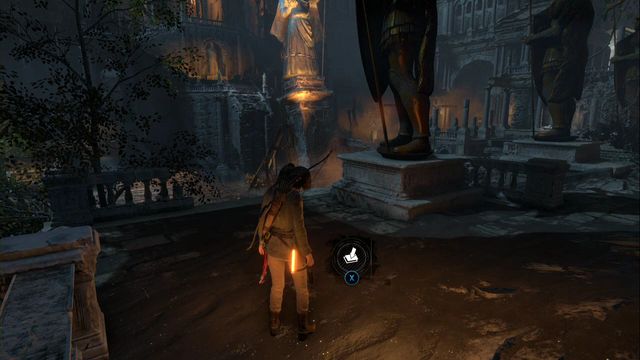 From camp Greek Fire storage climb up the stairs, along the row of shrines - Rise of the Tomb Raider: Survival Caches, Flooded Archives secrets, locations - Flooded Archives - Rise of the Tomb Raider Guide