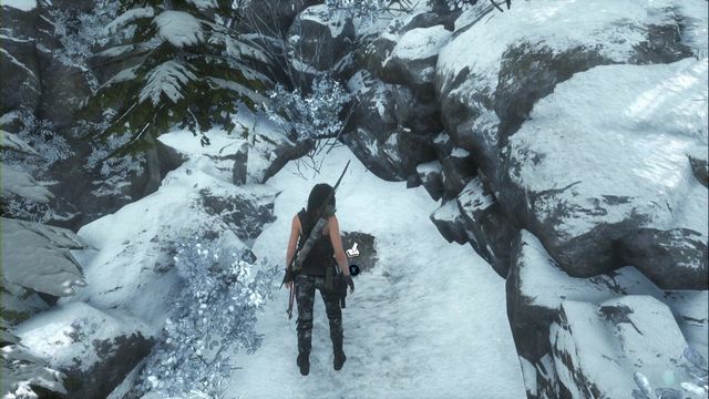 By the lake with a small waterfall, go left where you need to take the path between rocks - Rise of the Tomb Raider: Survival Caches, Research Base secrets, locations, tips - Research Base - Rise of the Tomb Raider Guide