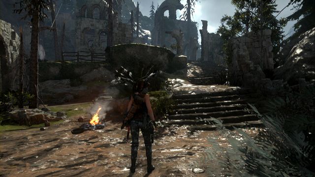 Go to the Ruins Encampment base camp in Geothermal Valley - Rise of the Tomb Raider: Quiet Time achievement walkthrough, tips - Achievements - Rise of the Tomb Raider Guide