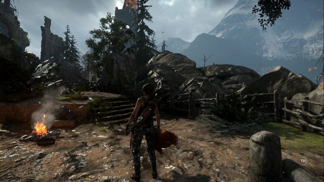 Your task is to throw the chicken up and to shoot the fire arrow at the dropping bird - Rise of the Tomb Raider: Rotisserie achievement walkthrough, tips - Achievements - Rise of the Tomb Raider Guide