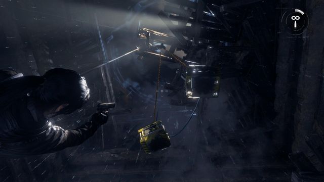 as a result of which Lara will hang on the rope - Rise of the Tomb Raider: Find a way inside the cathedral, walkthrough - The Cathedral - Rise of the Tomb Raider Guide