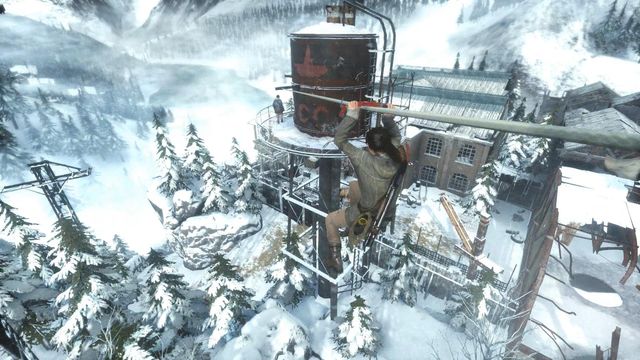 It is easy to eliminate the other opponent after you get him from behind and after you zip down the line - Rise of the Tomb Raider: Enter the prison block, walkthrough - Rescue Jonah - Rise of the Tomb Raider Guide