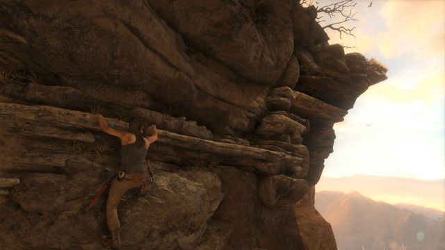 Jump on the wall, Lara will hang on the ledge - Rise of the Tomb Raider: Find the ruins among the cliffs walkthrough - Syria - Lost tomb - Rise of the Tomb Raider Guide