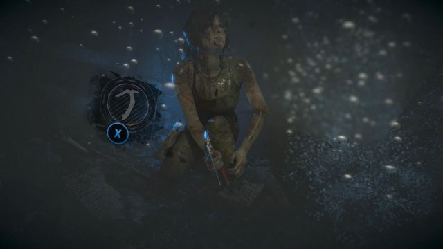 When Lara will start drowning, immediately start quickly pressing the X button on the pad - Rise of the Tomb Raider: Search the tombs corridors walkthrough - Syria - Lost tomb - Rise of the Tomb Raider Guide