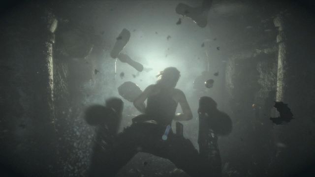 Lara is not able to hold her breath for more than few seconds, so after freeing your leg from the trap quickly swim ahead by pressing the B button on the pad - Rise of the Tomb Raider: Search the tombs corridors walkthrough - Syria - Lost tomb - Rise of the Tomb Raider Guide