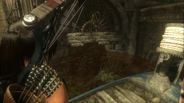 Return to the first chamber (you can get there across the small window) and attach the boat to the beam that you have not yet been using - it is opposite the spot, where you left the boat - Rise of the Tomb Raider: Tomb - Baths of Kitezh 5/9, Geothermal Valley secrets - Geothermal Valley - Rise of the Tomb Raider Guide