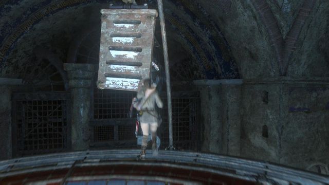 Jump onto the middle platform and then, over onto the spinning element that you can see above - Rise of the Tomb Raider: Open the entrance to Kitezh, walkthrough - Path of the Deathless - Rise of the Tomb Raider Guide