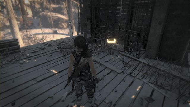 Inside the building, climb up and then jump onto the platform closer to the center - Rise of the Tomb Raider: Relics, Soviet Installation secrets, map, tips - Soviet Installation - Rise of the Tomb Raider Guide