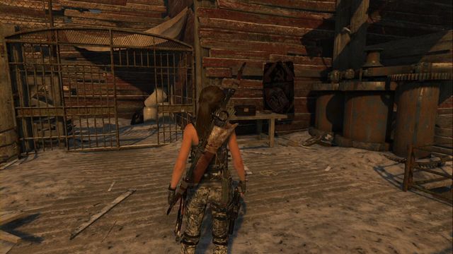 Before you climb the ladder, after which you need to hang down on a rope and swing to get to the other side - Rise of the Tomb Raider: Relics, Soviet Installation secrets, map, tips - Soviet Installation - Rise of the Tomb Raider Guide