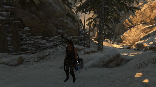 In the middle of the path to Research Base camp - Rise of the Tomb Raider: Survival Caches, Soviet Installation secrets, map, tips - Soviet Installation - Rise of the Tomb Raider Guide