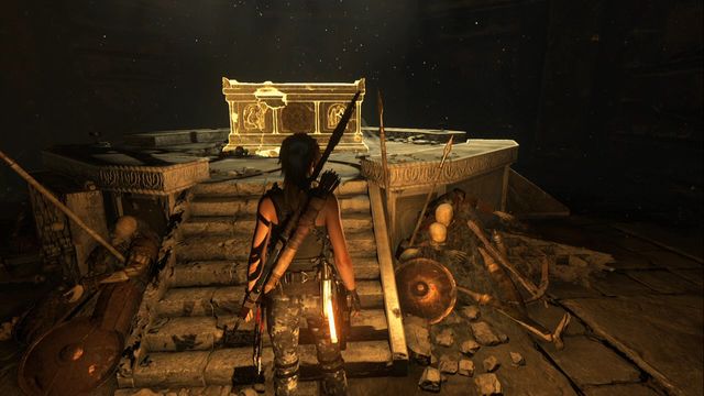 After you enter the crypt close to the camp Overlook - Rise of the Tomb Raider: Chests, crypt treasures, Soviet Installation secrets - Soviet Installation - Rise of the Tomb Raider Guide