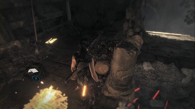 On the ground next to the campfire, in the Syrian Tomb Base Camp - Rise of the Tomb Raider: Relics and documents, Syria secrets, tips, location - Syria - Rise of the Tomb Raider Guide