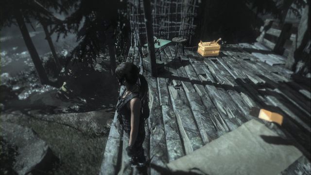 On the hunting platform hanging between trees - Rise of the Tomb Raider: Documents 16-33, Geothermal Valley secrets - Geothermal Valley - Rise of the Tomb Raider Guide