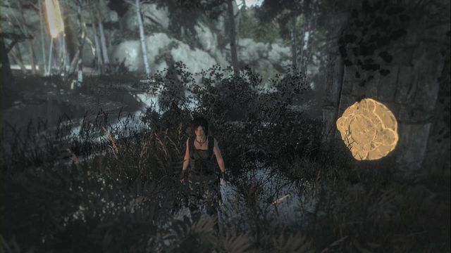 You find it at the riverside, on the column to the right of the waterfall - Rise of the Tomb Raider: Murals, Geothermal Valley secrets, map, locations, tips - Geothermal Valley - Rise of the Tomb Raider Guide