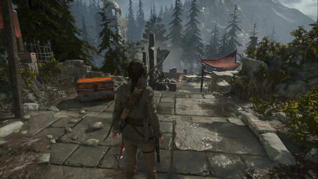 Right after you enter the location, after the cutscene, you find the chest right in front of Lara - Rise of the Tomb Raider: Chests and crypt treasures, Geothermal Valley secrets - Geothermal Valley - Rise of the Tomb Raider Guide