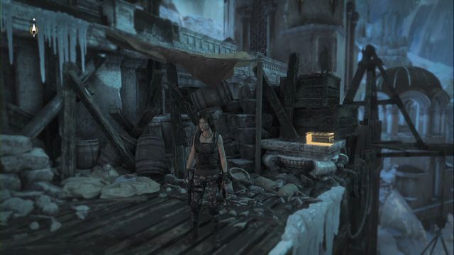 You can find it on the landing, while climbing up the tower, above the Citadel Plaza Base Camp - Rise of the Tomb Raider: Relics, Lost City secrets, locations, tips - Lost City - Rise of the Tomb Raider Guide