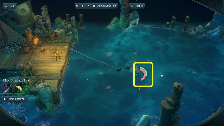 Once the fish grabs the bait, two indicators will appear on the screen - Ruined King: Fishing - Basics - Ruined King Guide