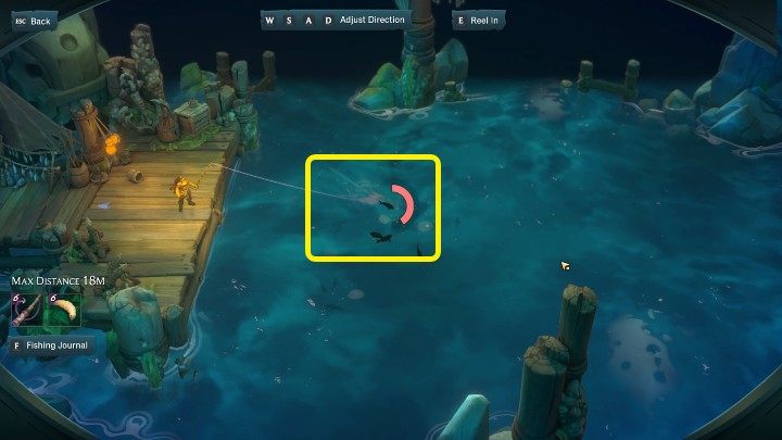 The key to success when fishing in the Ruined King: A League of Legends Story is keeping the line in the correct position and pulling in the same direction as the fish moves - Ruined King: Fishing - Basics - Ruined King Guide