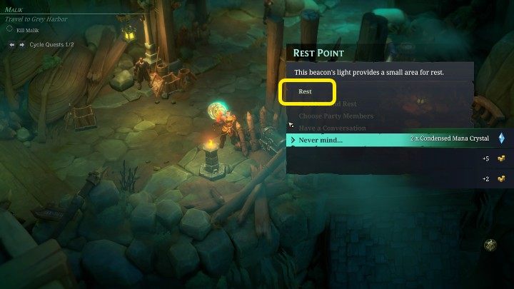 As you move through the world of Ruined King: A League of Legends Story, you'll more than once come across rest points where you will be able to regenerate lost health points and Mana, eat a meal (if you have such items in your inventory), and also switch between characters - Ruined King: Exploration - Basics - Ruined King Guide