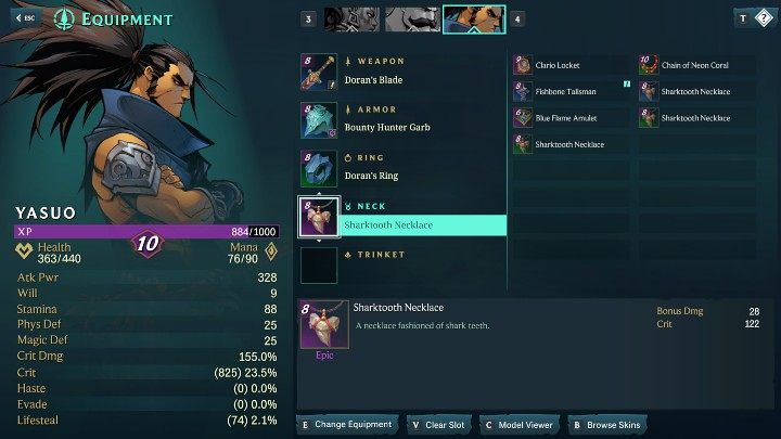 Each character in Ruined King: A League of Legends Story can wear certain items that are appropriate only for their class, such as a shield for Braum or a sword for Yasuo - Ruined King: Character development - Basics - Ruined King Guide