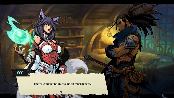 You will meet Ahri for the first time in the cutscene, which will follow the meeting with Miss Fortune in Bilgewater and the passage to the Grey Harbor (approximately 11% completion of the game) - Ruined King: Ahri - when will she join the team? - FAQ - Ruined King Guide