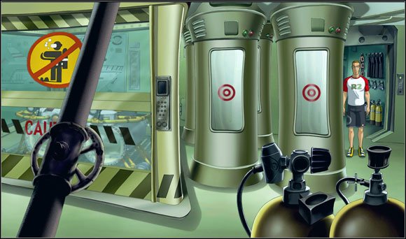 Brian went downstairs, passed the film set and turned right - Fresh water tank - Chapter V: Shipped to the Past - Runaway 2: The Dream of the Turtle - Game Guide and Walkthrough