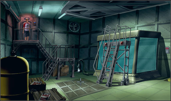 He came back upstairs and opened the door at the back using the keypad - Fresh water tank - Chapter V: Shipped to the Past - Runaway 2: The Dream of the Turtle - Game Guide and Walkthrough