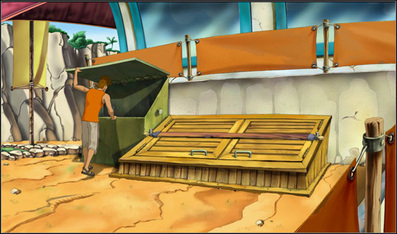 On the left side of the entrance to the main building he found a blocked trap to the basement - Getting the motorboat - Chapter II: Surfin' Mala - Runaway 2: The Dream of the Turtle - Game Guide and Walkthrough