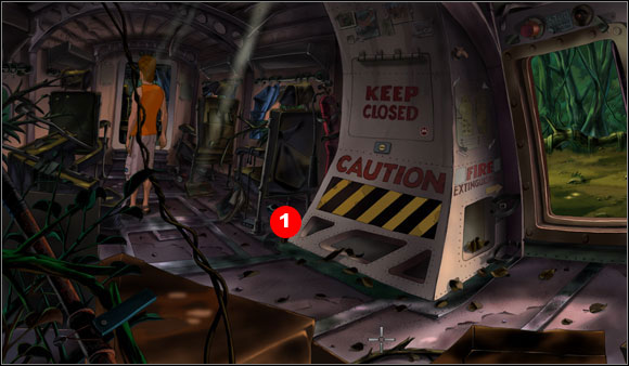 On the way to the pilot's cabin Brian found Gina's hairclip (#1) - Getting out of the jungle - Chapter I: Trapped in the jungle - Runaway 2: The Dream of the Turtle - Game Guide and Walkthrough