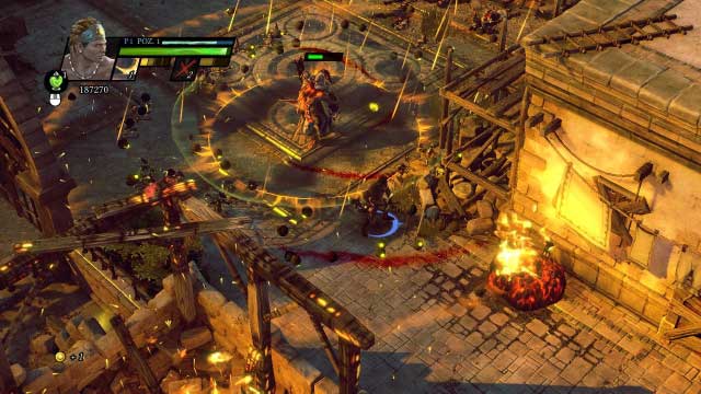 Watch out for the AoE attack in the form of the hail of projectiles. - Halios - Campaign mode - Sacred 3 - Game Guide and Walkthrough