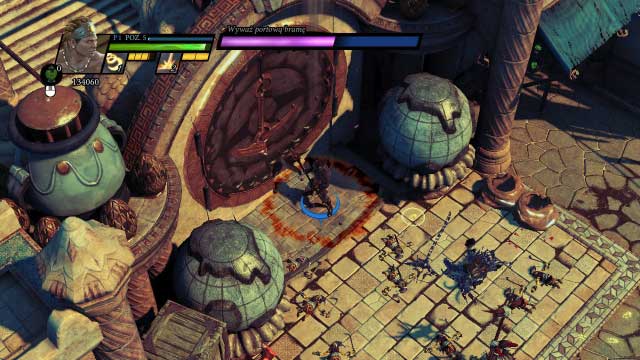 You need to position yourself correctly for the projectiles to deal damage to the gate - Quay of Pelias - Campaign mode - Sacred 3 - Game Guide and Walkthrough