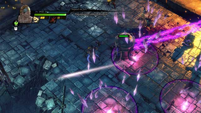 The device needs to be destroyed. Mind the beam of energy. - Defeating all of the opponents - Side missions - Sacred 3 - Game Guide and Walkthrough