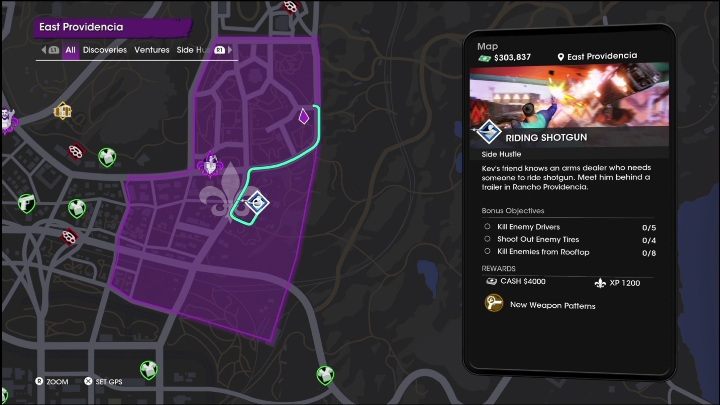 Rewards for completing the Riding Shotgun side activity - Saints Row 2022: Side Hustles (East Providencia) - list and description of activity - East Providencia - Saints Row Guide, Walkthrough
