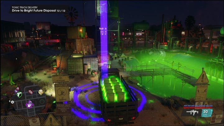 Your job is to deliver 13 trucks with toxic waste barrels - Saints Row 2022: Bright Future - venture description - Ventures - Saints Row Guide, Walkthrough